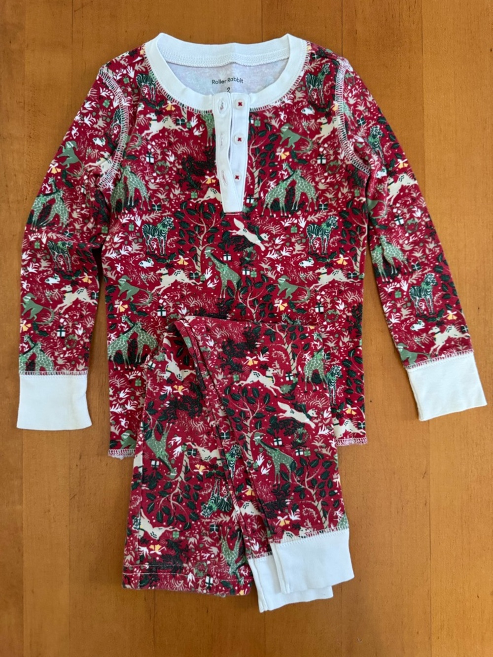 Roller Rabbit Christmas Menagerie 2-Piece Pajama Set (Size 2Y)